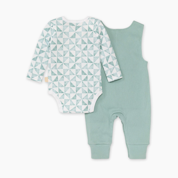 Burt's Bees Baby Ribbed Jumpsuit & Tri Check Bodysuit Set - Tri Check Bodysuit Set, Newborn.