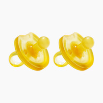 Natursutten Pacifiers 0-6 Months - 2-Pack Butterfly Shield Round Nipple Natural Rubber Safe & Soft BPA-Free Pacifier for Breastfeeding Babies - Newborn Pacifiers Made in Italy