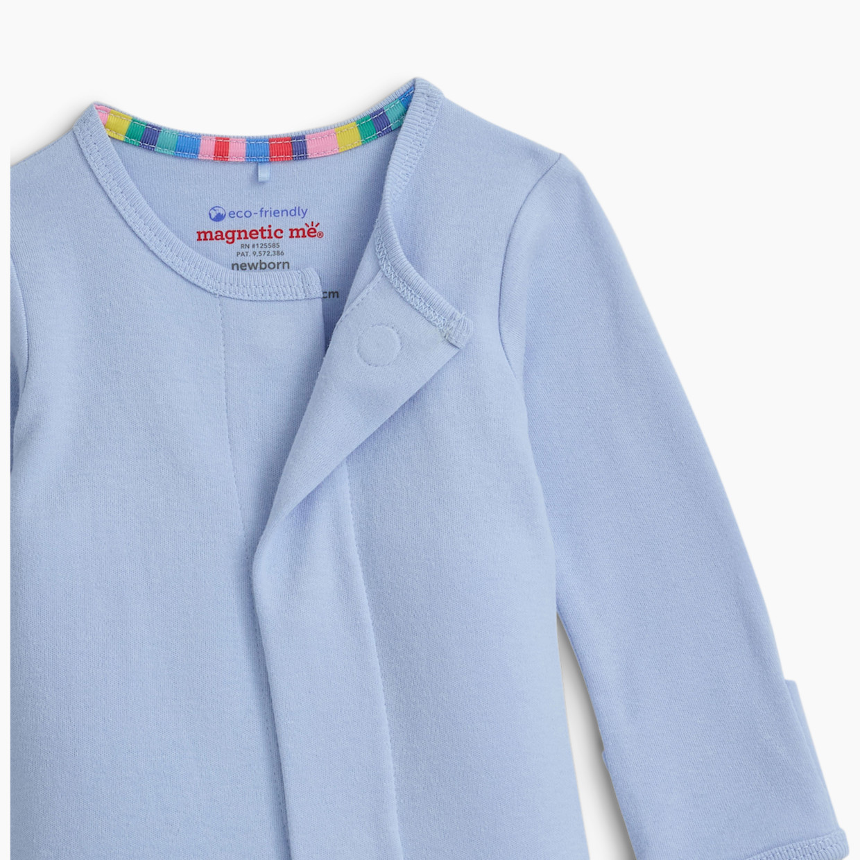 Magnetic Me Organic Cotton Magnetic Footie 2 Pack Bundle - Blue/ Cars, 0-3 M.