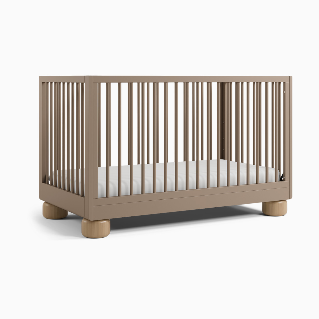 Storkcraft Sorrento Deluxe 3-in-1 Convertible Crib with Toddler Guardrail - Taupe And Driftwood.