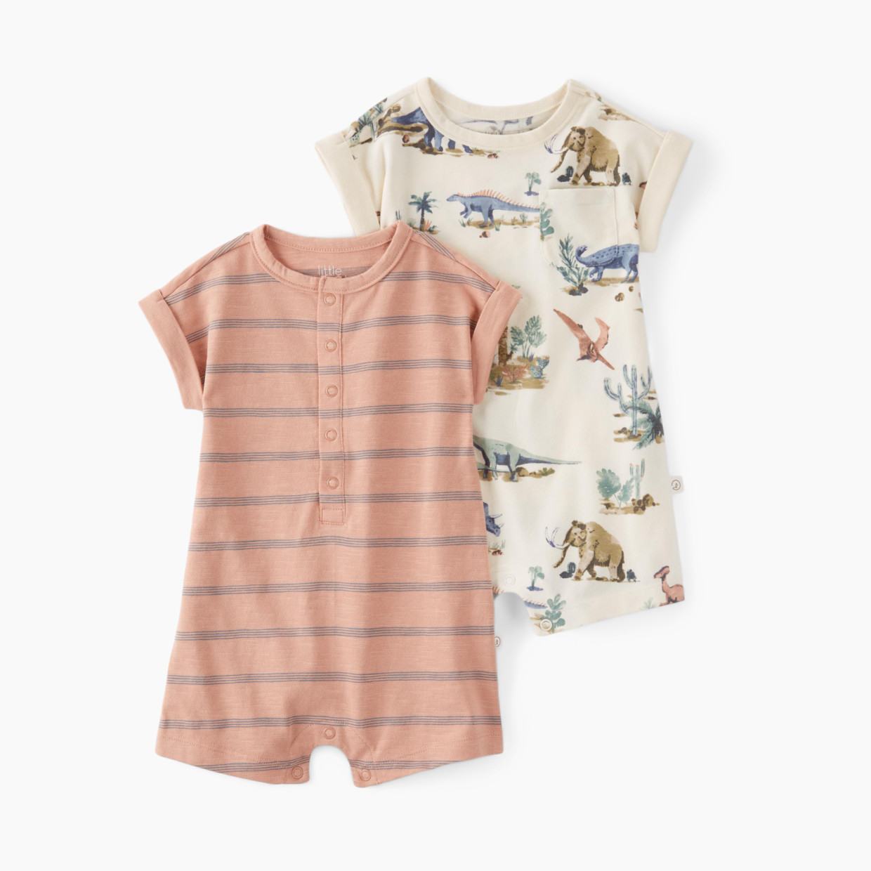 Carter's Little Planet 2-Pack Organic Cotton Rompers - Multi-Color, 6 M.