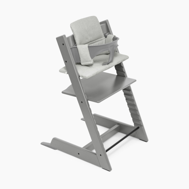 Stokke Tripp Trapp High Chair Complete - Storm Grey/Nordic Cushion/White Tray.