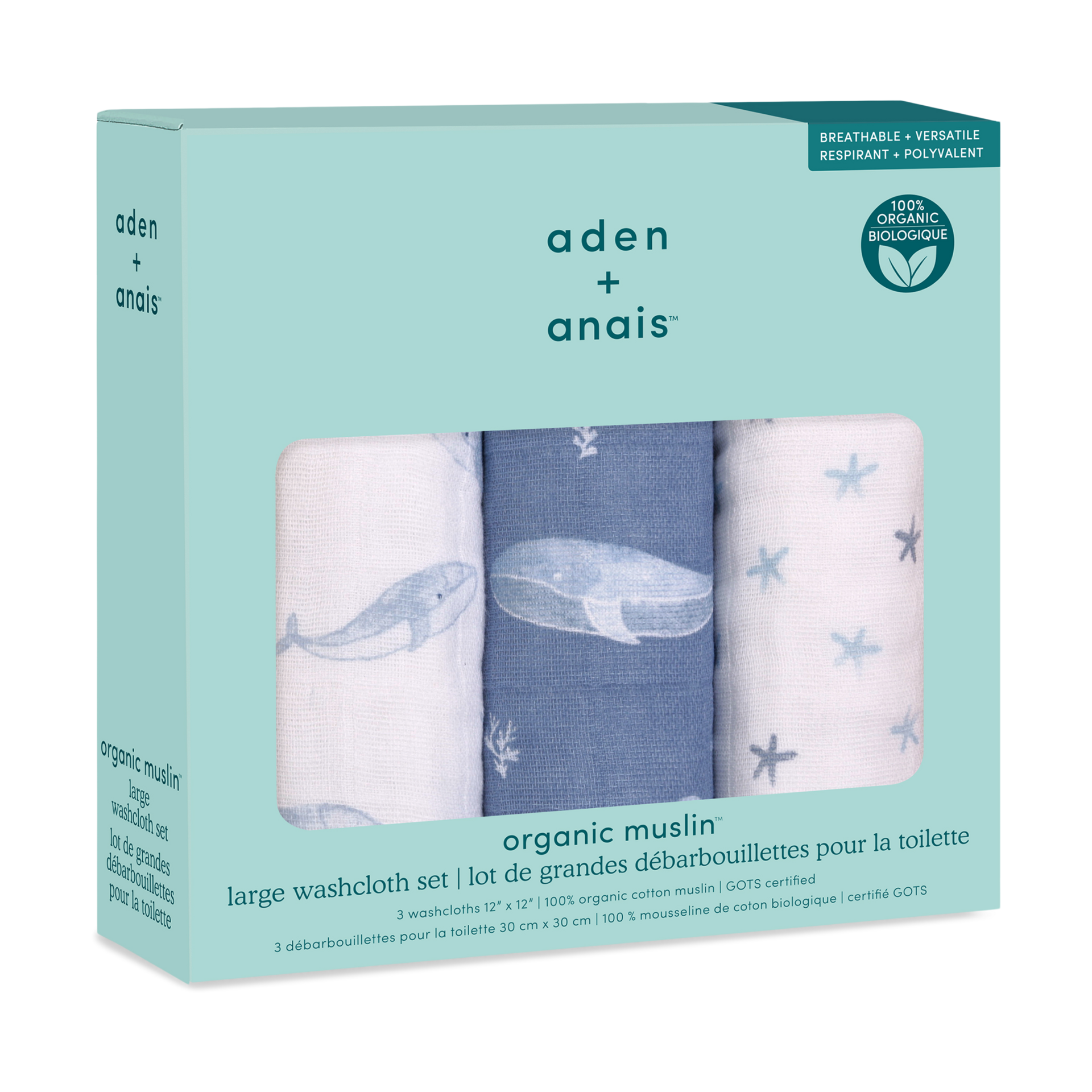 Aden + Anais Organic Washcloth (3 Pack).