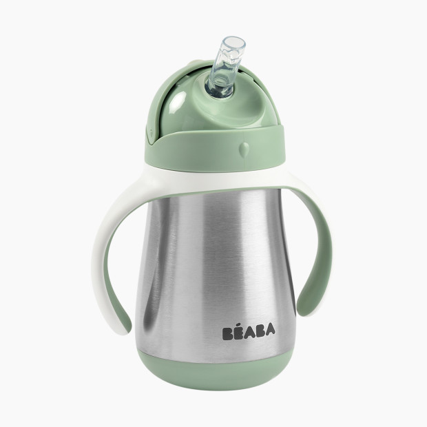 Beaba Stainless Steel Straw Sippy Cup - Sage.