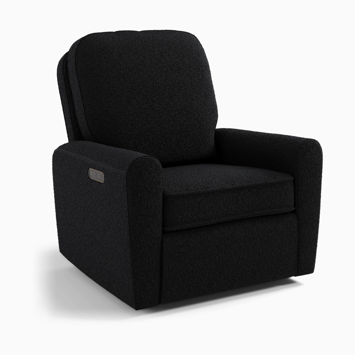Storkcraft Amalfi Deluxe Power Recliner Swivel Glider - Black Boucle.