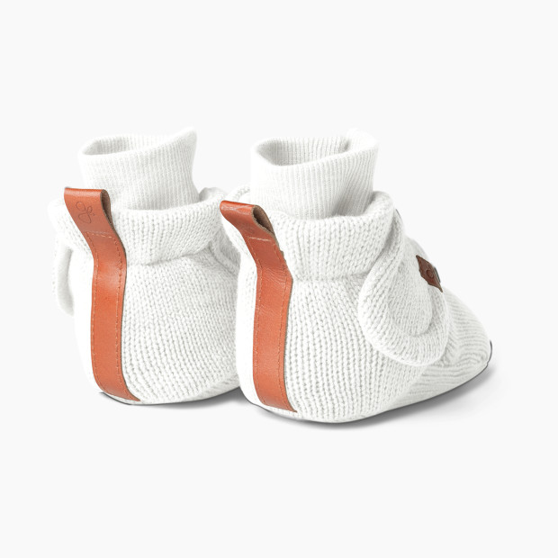 Goumi Kids Organic Cotton Knit Gripper Boots - Milk, 6-12 Months.