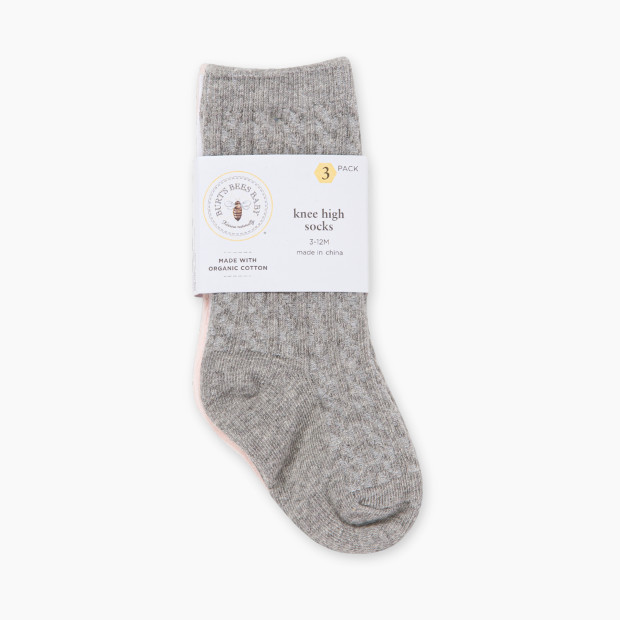 Burt's Bees Baby Cable Knit Knee-High Socks (3 Pack) - Multi, 3-12 Months.