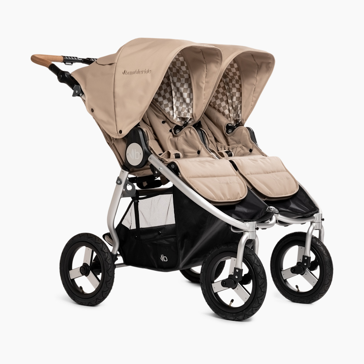 Bumbleride Indie Twin Double Jogging Stroller - Sand Beige.