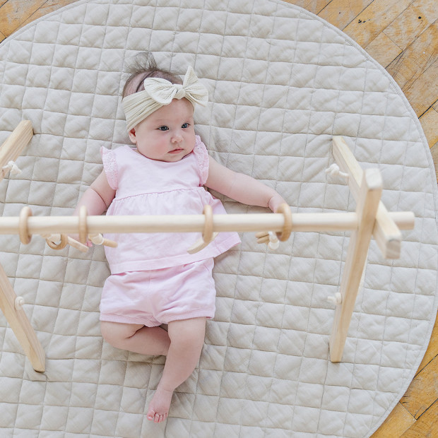 Poppyseed Play Linen Round Play Mat - Taupe.