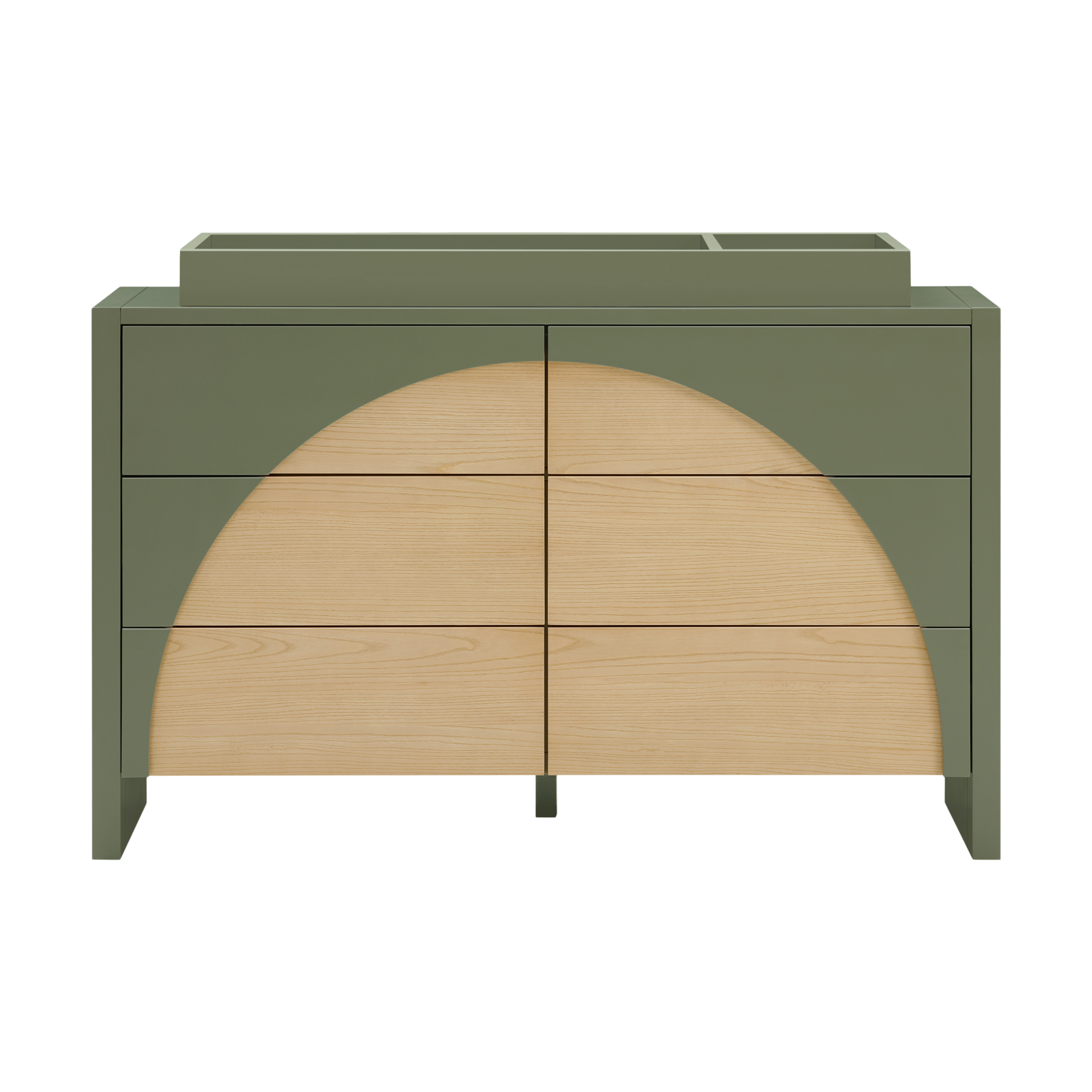 babyletto Moab 6-Drawer Assembled Dresser - Olive/Ash.
