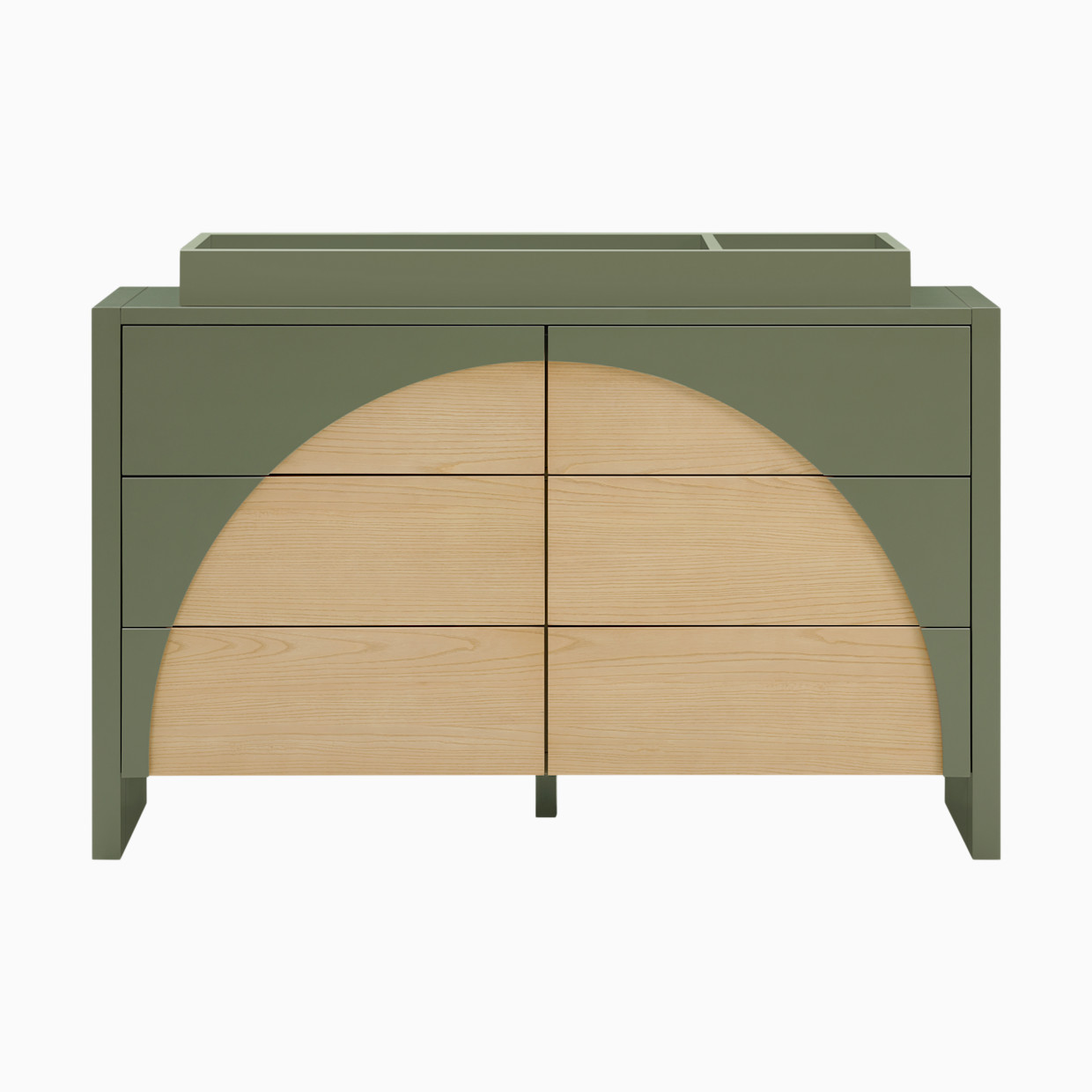 babyletto Moab 6-Drawer Assembled Dresser - Olive/Ash.