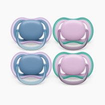 Philips Avent Ultra Air Pacifier - 4 x Light, Breathable Baby Pacifiers for Babies Aged 6-18 Months, BPA Free with Sterilizer Carry Case, SCF085/54