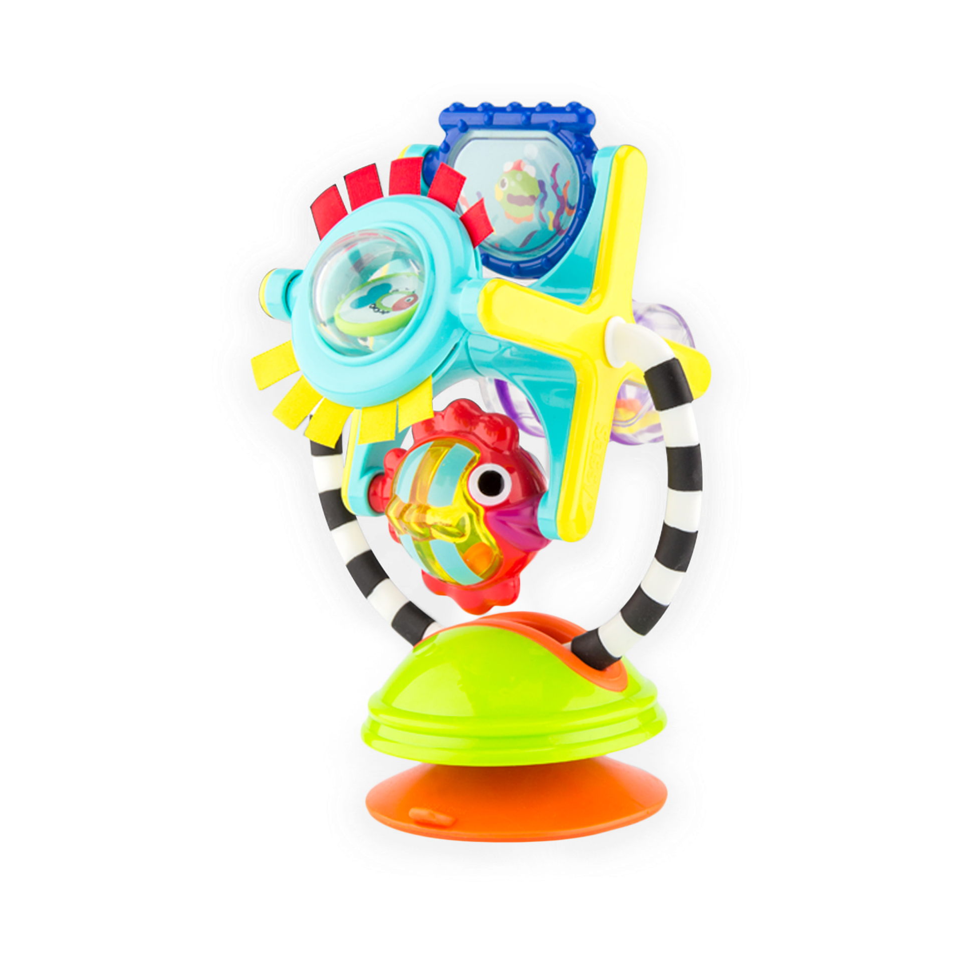 Sassy Fishy Fascination Station 2-in-1 Suction Cup High Chair Toy, Developmental Tray Toy for Early Learning, Ages 6+ Months