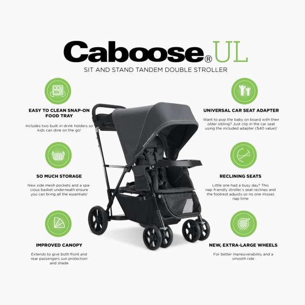 Joovy Caboose UL Sit And Stand Double Stroller - Jet.