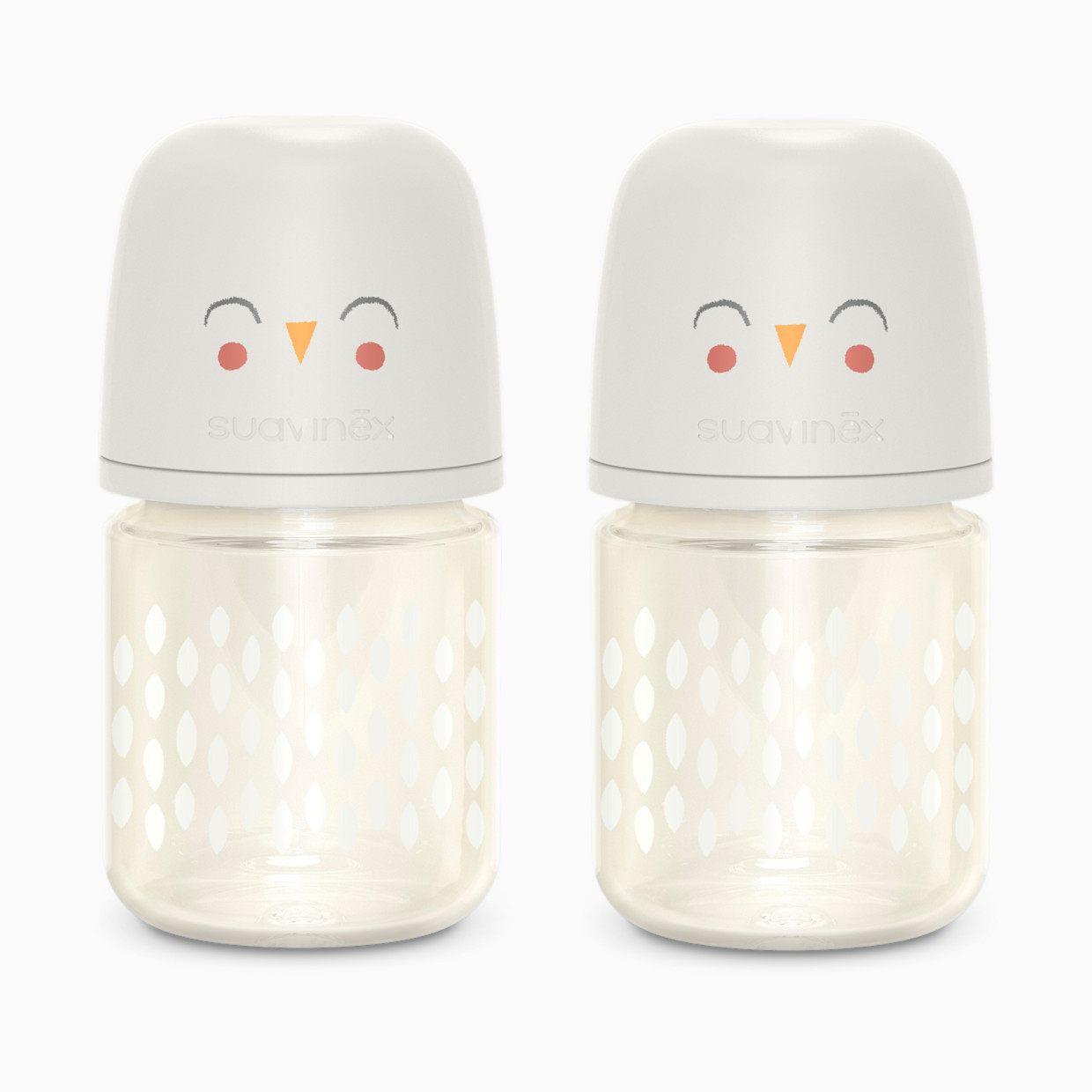 Suavinex Bonhomia Anti-Colic Glass Baby Bottle 2 Pack - Beige, 4 Oz.
