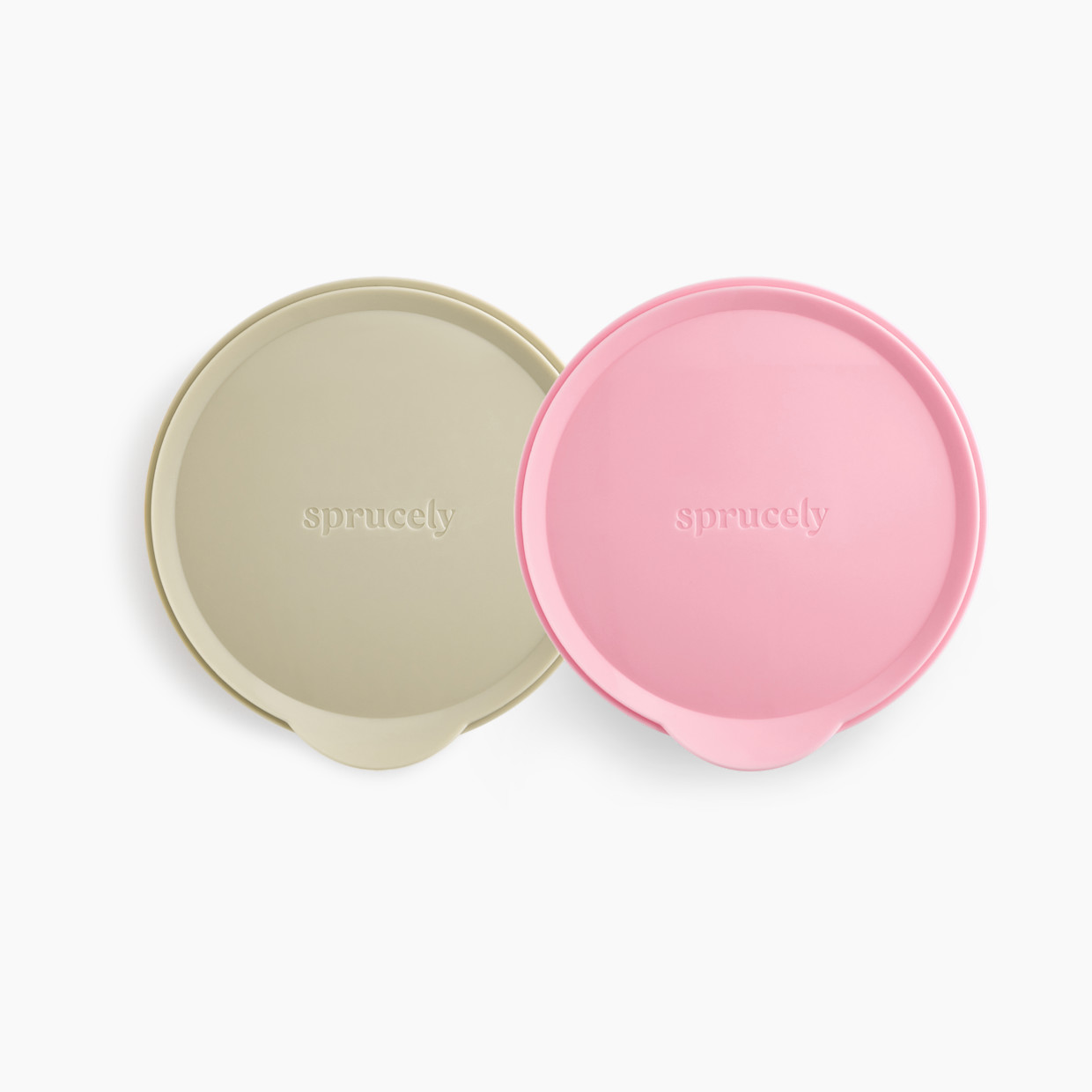 Sprucely Suction Bowl with Lid (2 Pack) - Pink/Sand.
