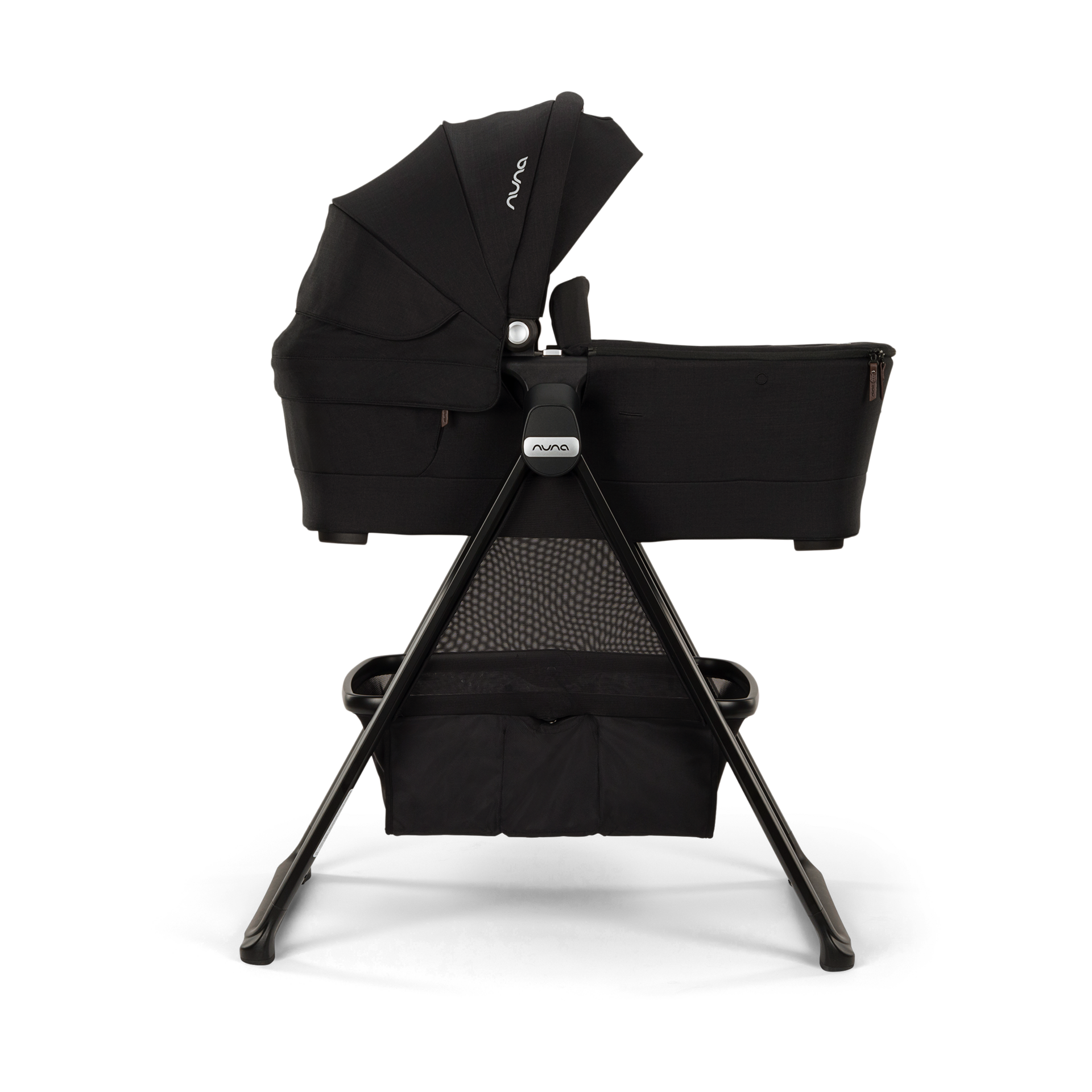 Nuna SWIV & TRIV Series Bassinet + Stand - Caviar/Chocolate.