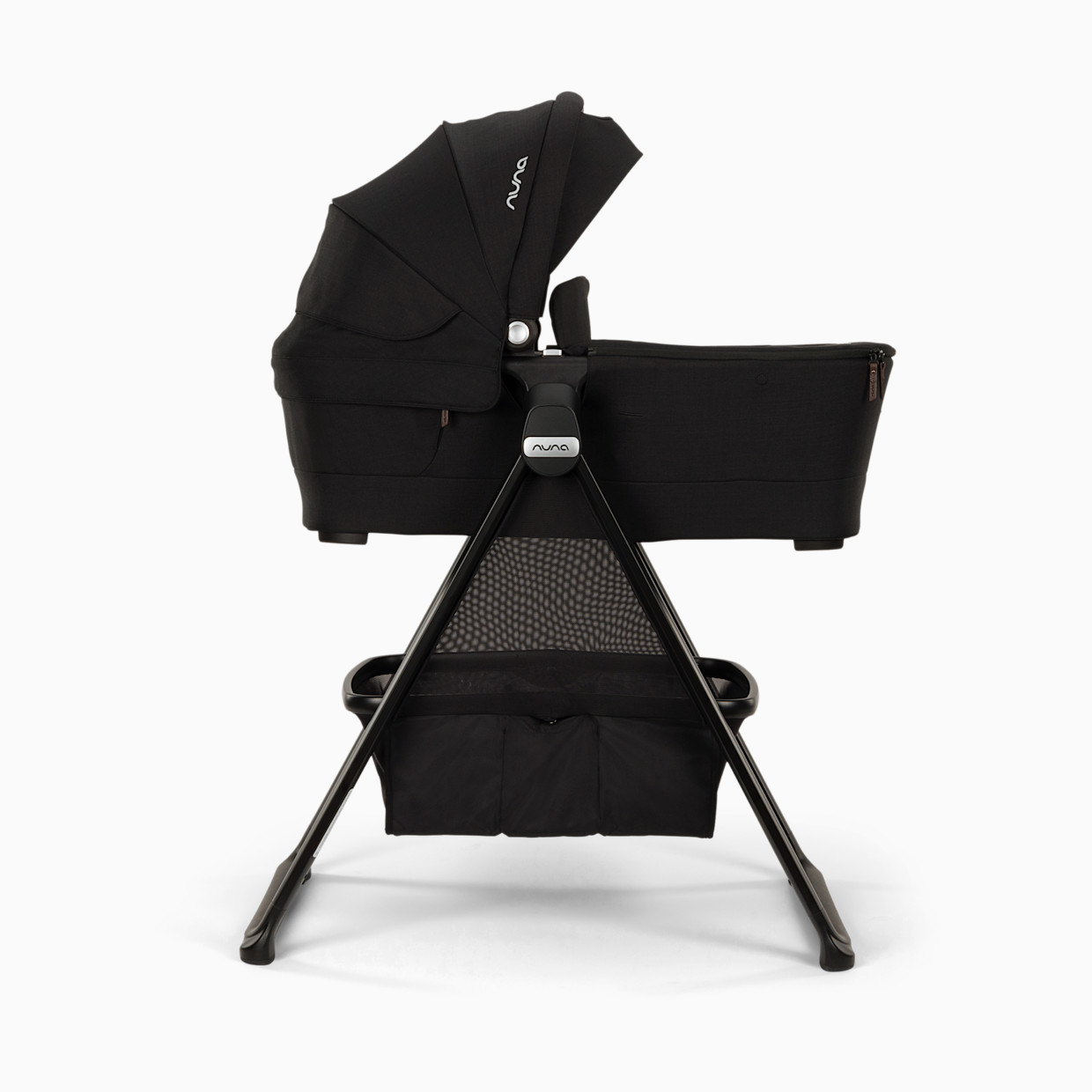 Nuna SWIV & TRIV Series Bassinet + Stand - Caviar/Chocolate.