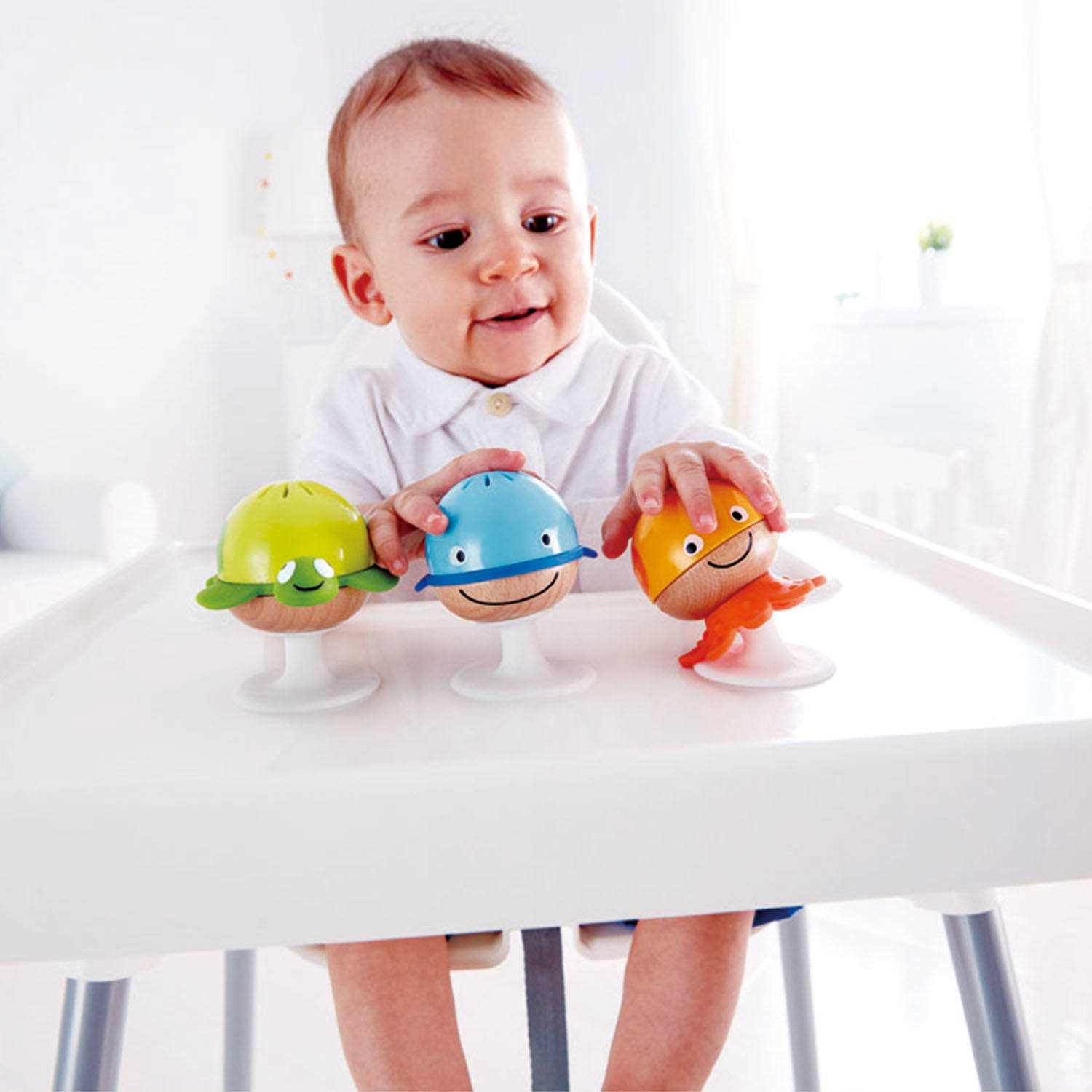 hape high chair toys