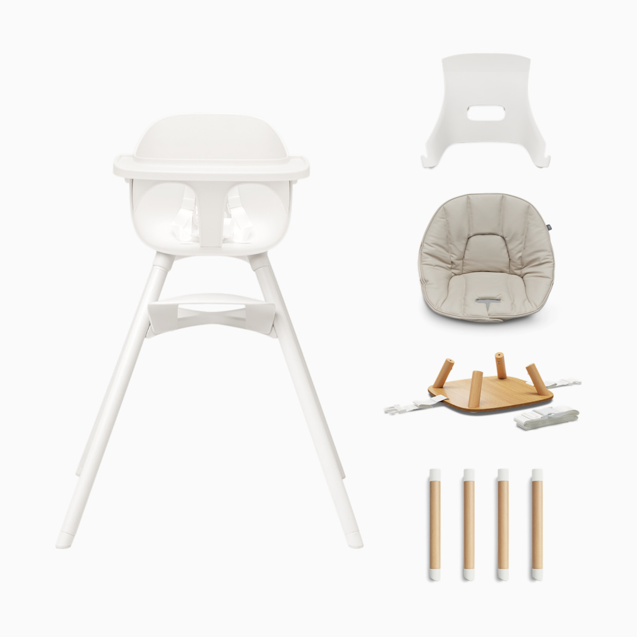 Lalo 3-in-1 High Chair Kit - Mono Coconut.