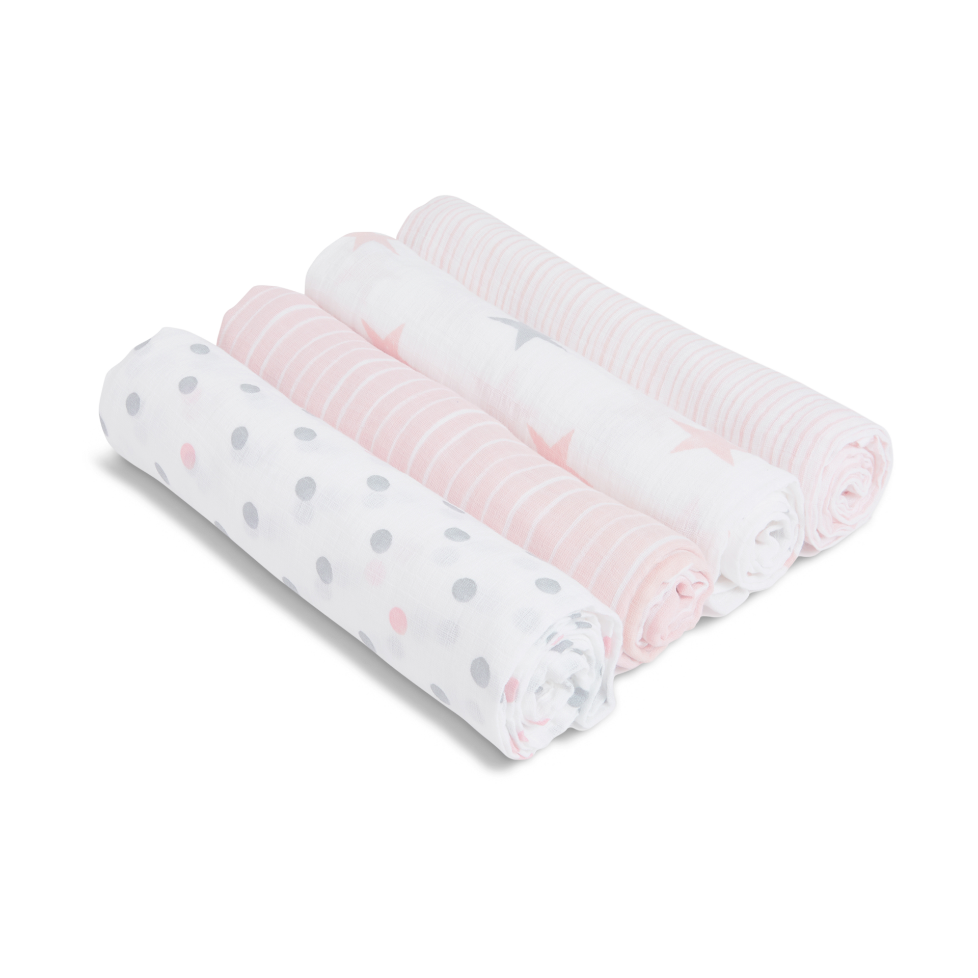 aden + anais Essentials Muslin Swaddle Blankets for Baby Girls and Boys, Newborn Receiving Blanket for Swaddling, 100% Cotton Baby Swaddle Wrap, 4 Pack, Doll