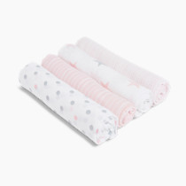 aden + anais Essentials Muslin Swaddle Blankets for Baby Girls and Boys, Newborn Receiving Blanket for Swaddling, 100% Cotton Baby Swaddle Wrap, 4 Pack, Doll