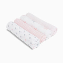 aden + anais Essentials Muslin Swaddle Blankets for Baby Girls and Boys, Newborn Receiving Blanket for Swaddling, 100% Cotton Baby Swaddle Wrap, 4 Pack, Doll