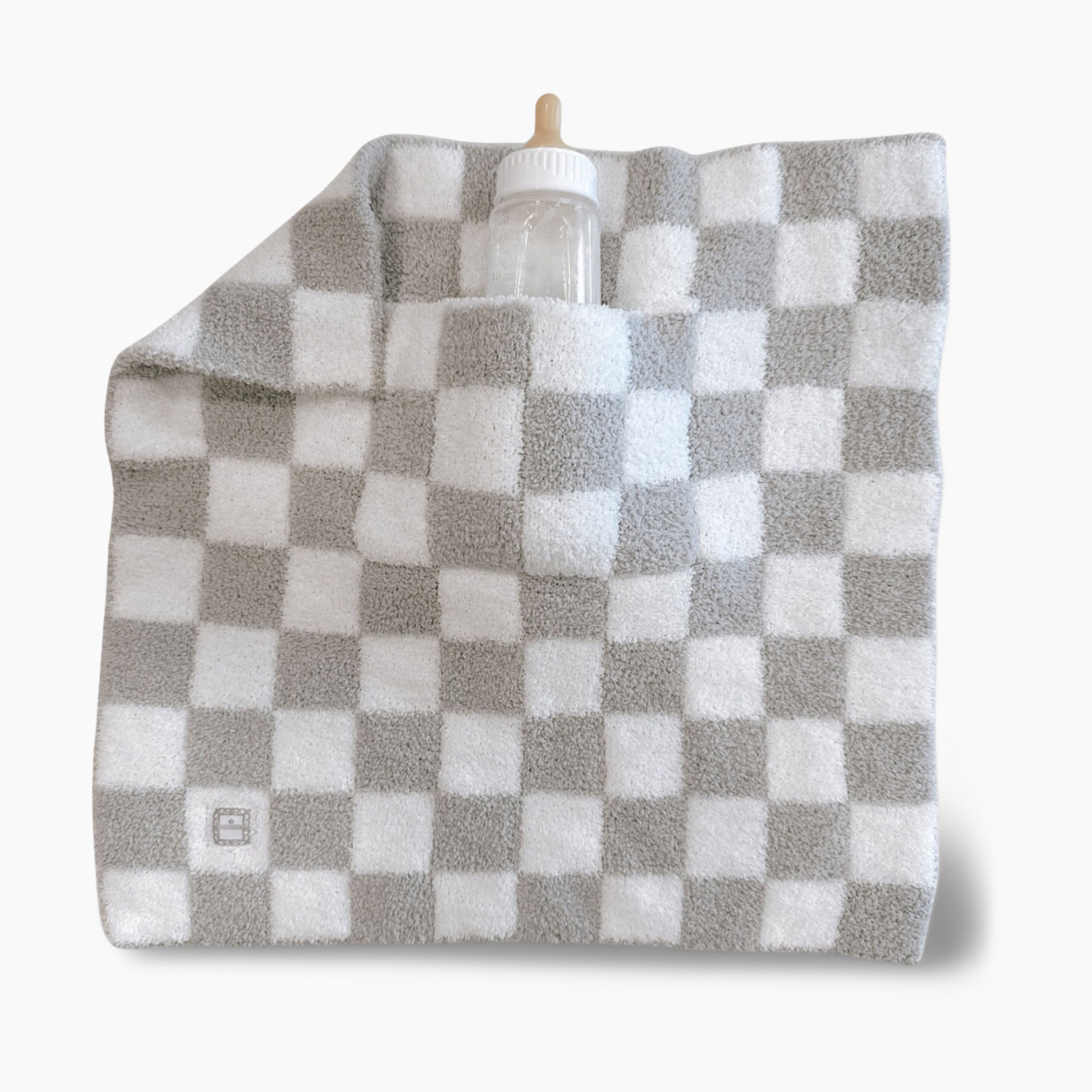 Zalamoon Checkered Mini Luxie Pocket Security Blanket - Slate, 15x15.