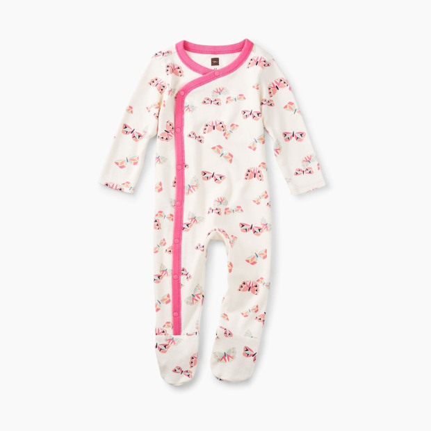 Tea Collection Snap Front Footie Pajamas - Flutterby, 3-6 Months.