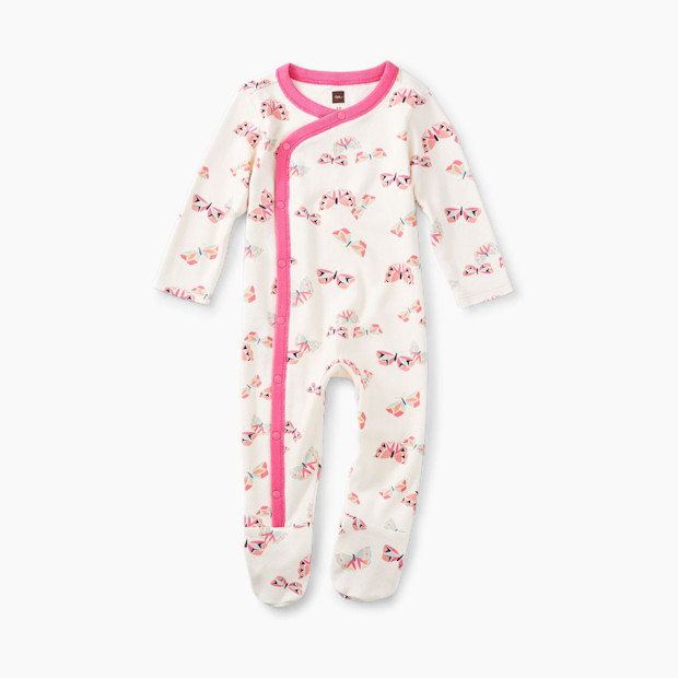 Tea Collection Snap Front Footie Pajamas - Flutterby, 3-6 Months.