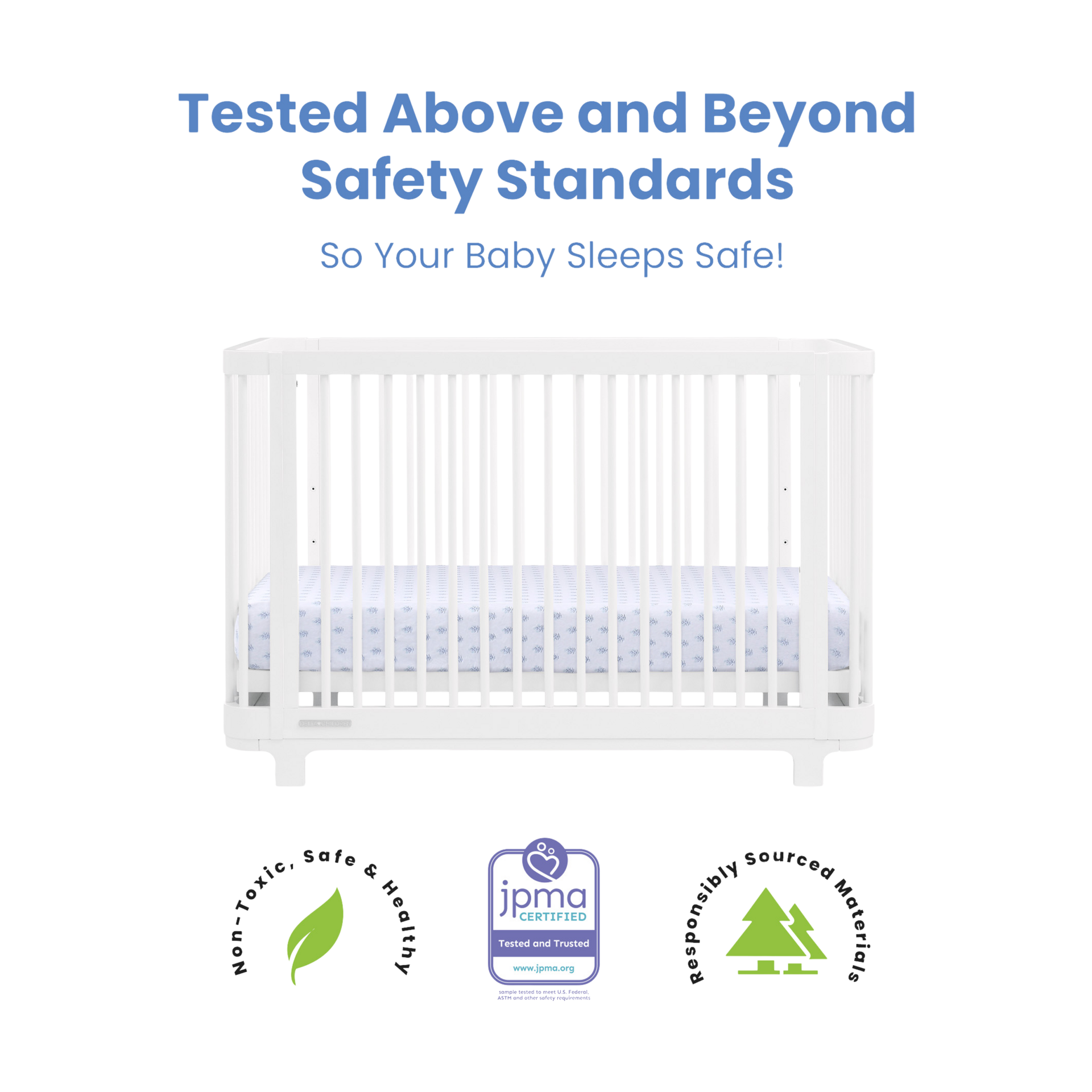 Delta Children Nest 4-in-1 Convertible Crib - Bianca White.