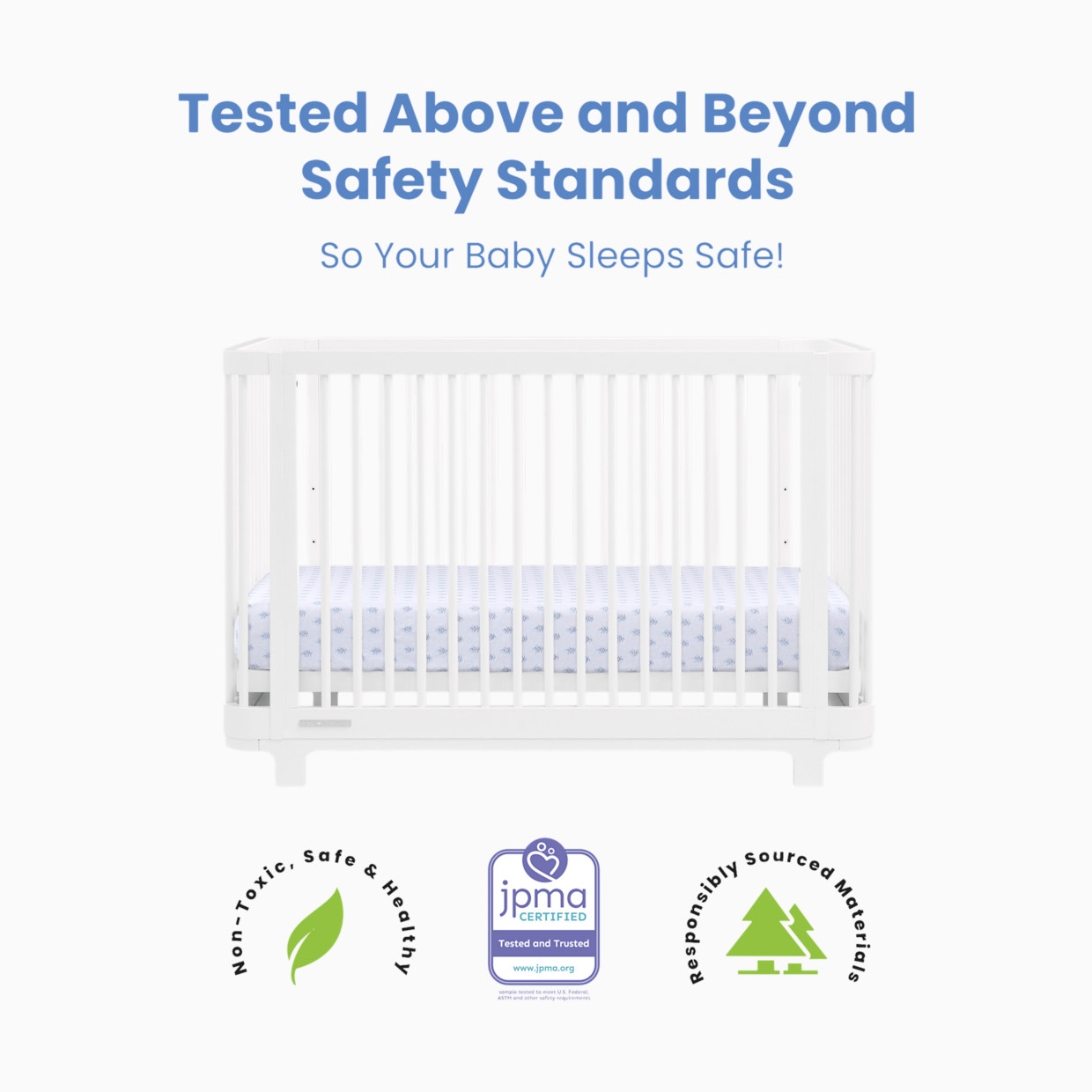 Delta Children Nest 4-in-1 Convertible Crib - Bianca White.