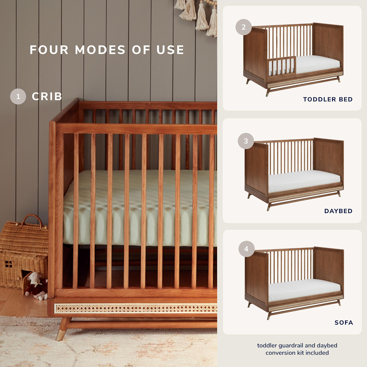 Maxi-Cosi Kindred Everheart Crib - Natural Heritage.