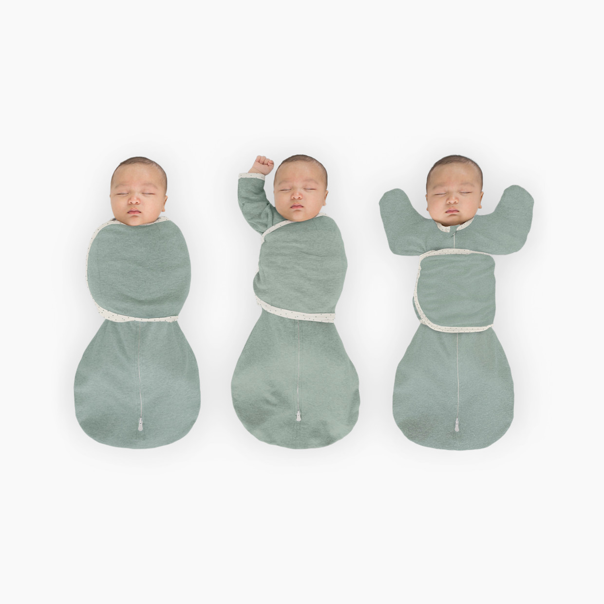 SwaddleDesigns Omni Swaddle Sack with Arms Up Half-Length Sleeves and Mitten Cuffs - Heathered Jadeite, Small 6-14 Lbs (0-3 Months).