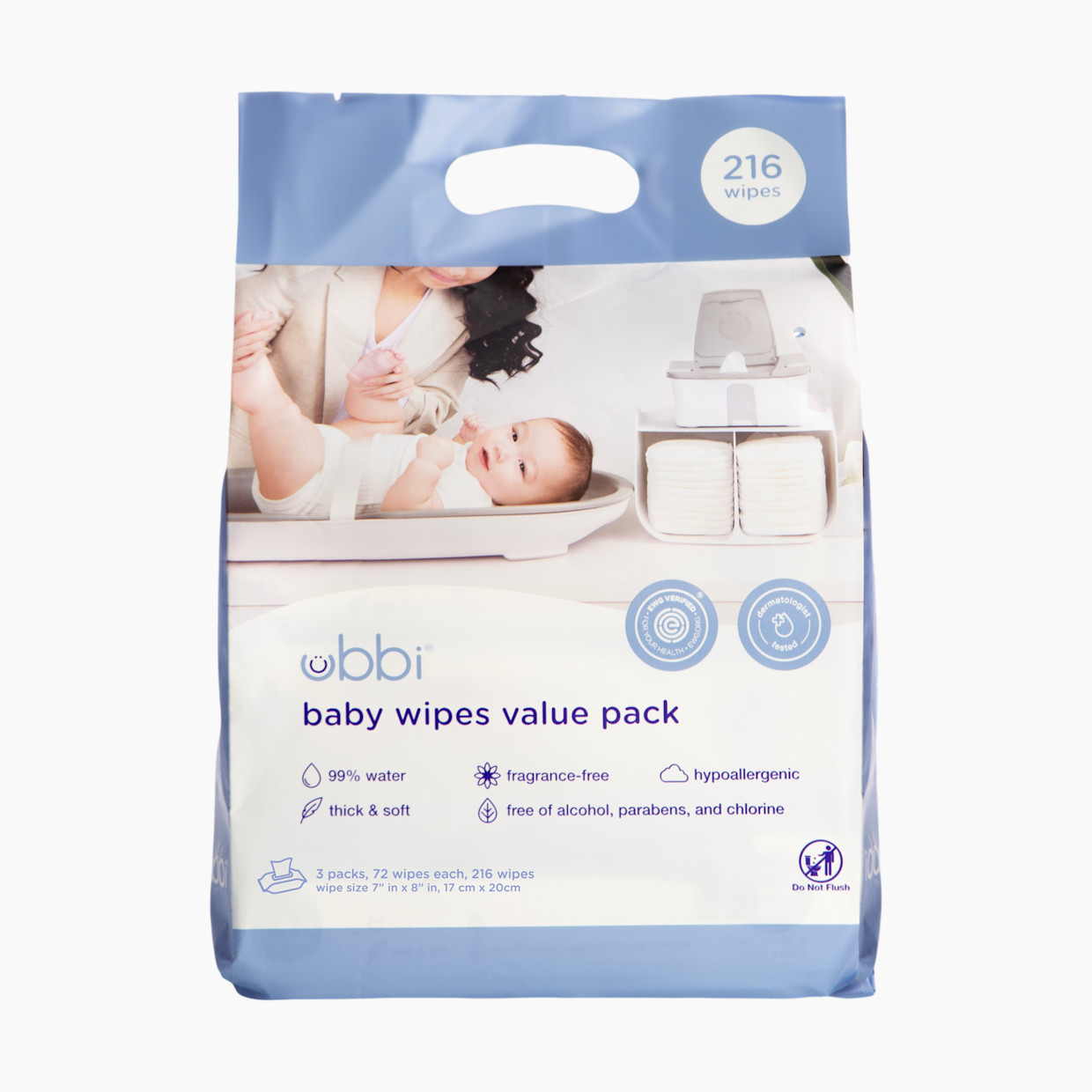 Ubbi Baby Wipes - 216 Count.