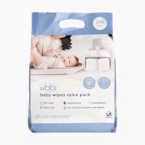 Ubbi Fragrance-Free Baby Wipes, 99% Water Based, Plant Based Wipes, Hypoallergenic for Sensitive Skin with Chamomile, Vitamin E & Aloe, EWG Verified, Value Pack, 3 Pack (216 Wipes Total)