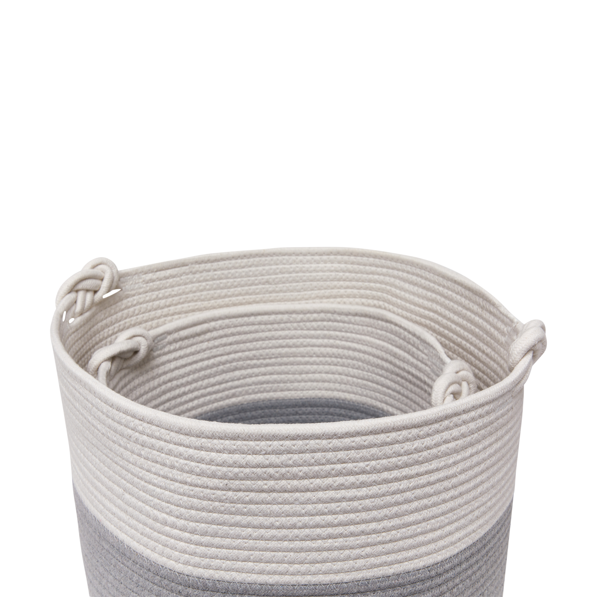 Sprucely Large & Medium Rope Basket Set - Grey, Large/Medium.