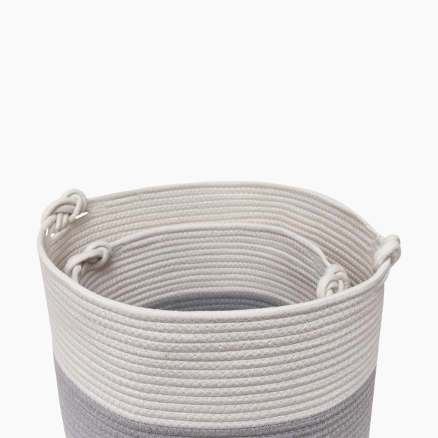Sprucely Large & Medium Rope Basket Set - Grey, Large/Medium.