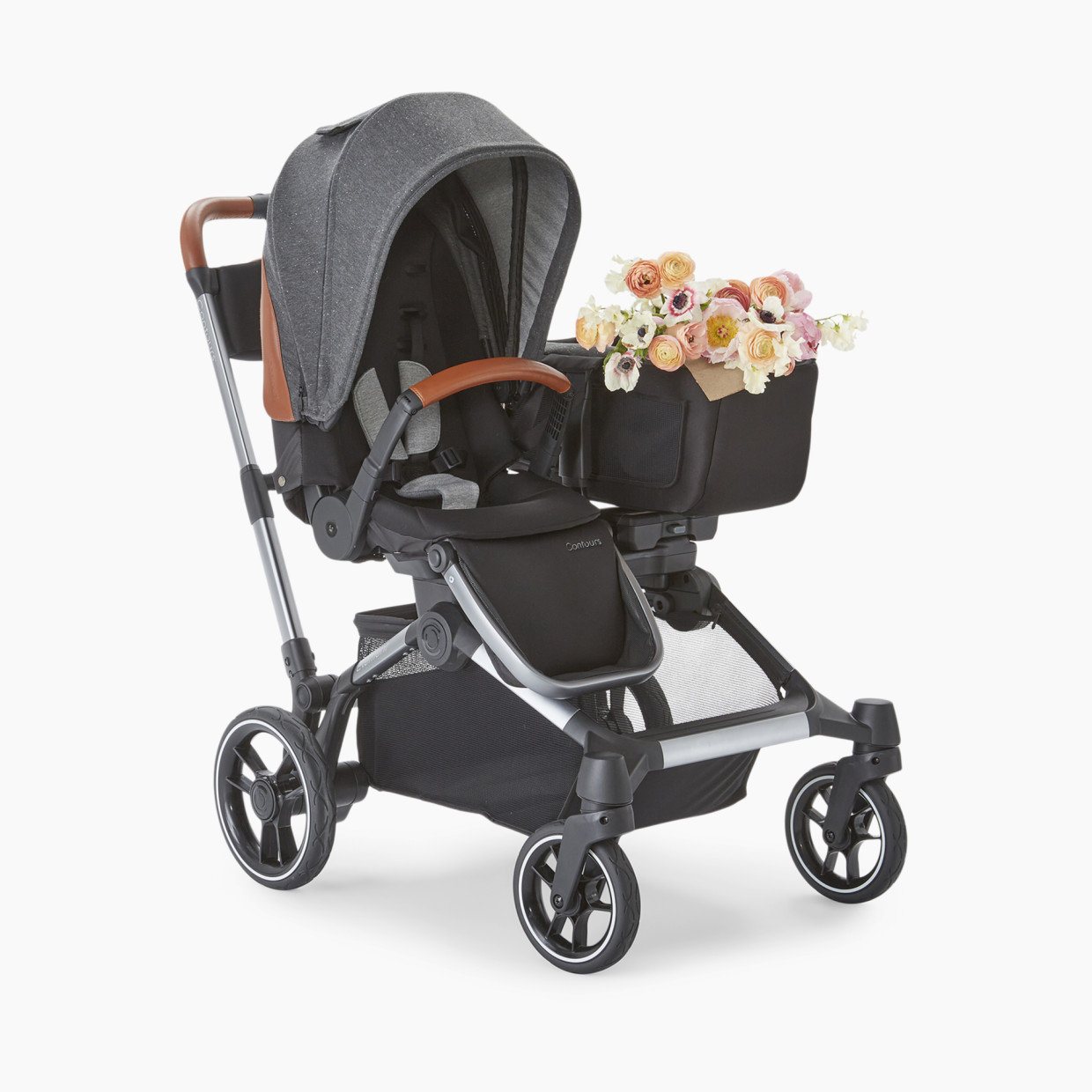 Contours Element Side By Side Convertible Stroller - Storm Grey.