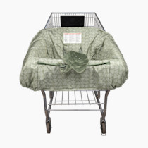 Boppy Shopping Cart Cover for Baby - 360° Coverage Cart Cover for Babies with Safety Harness, Toy Tether, One-Hand Placement, Machine-Washable, 6 Month & Up - Happy Green Leaves