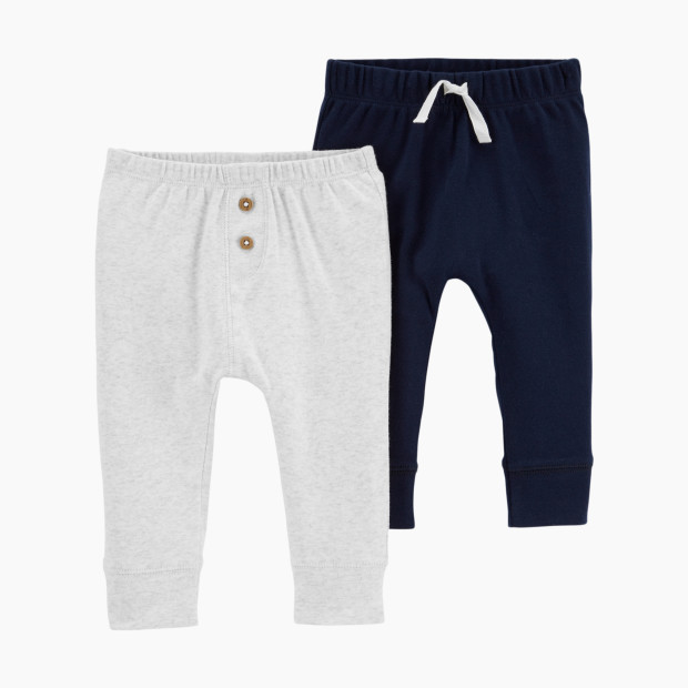 Carter's Cotton Pants (2 Pack) - Grey/Navy, 3 M.