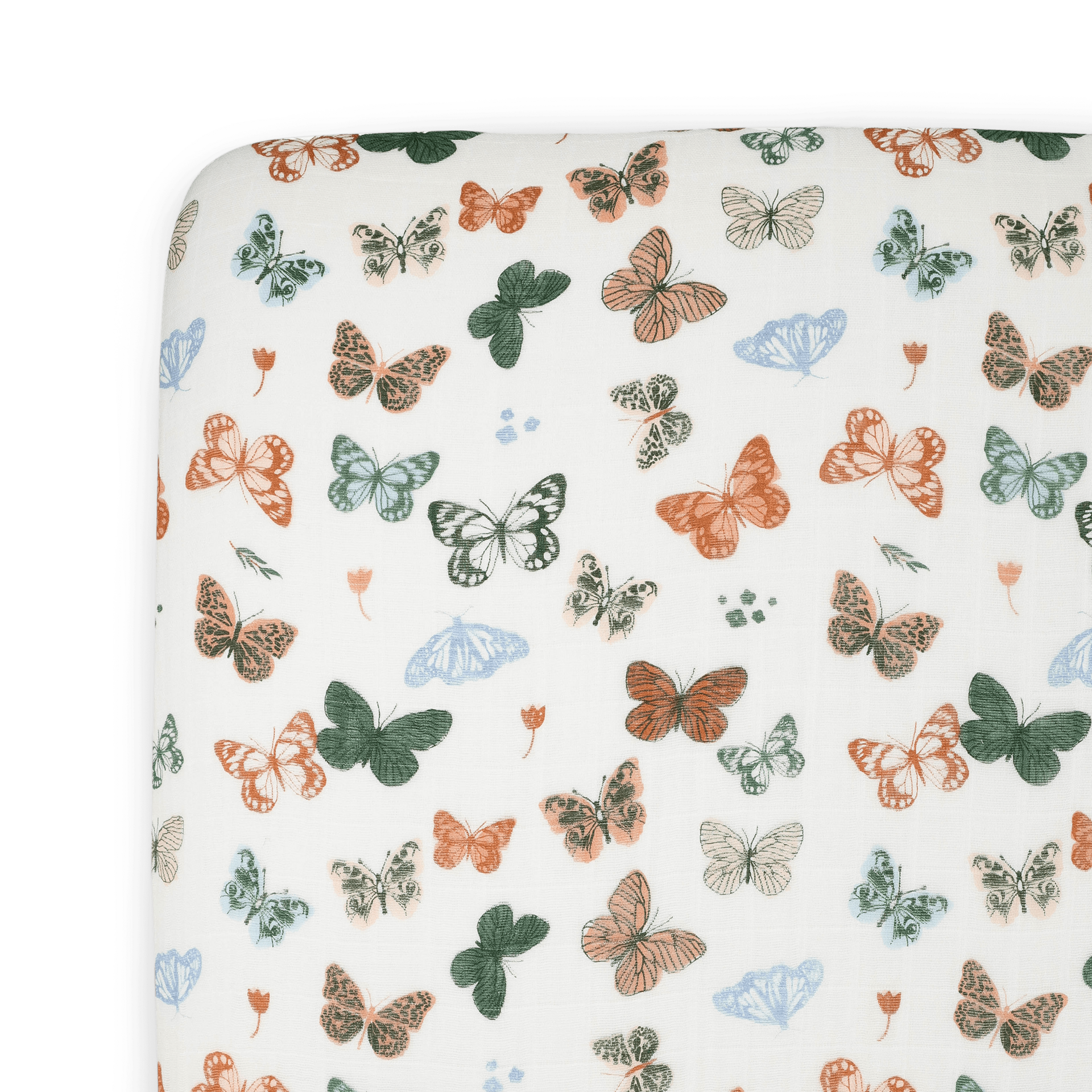 Little Unicorn Cotton Muslin Crib Sheet - Butterflies.