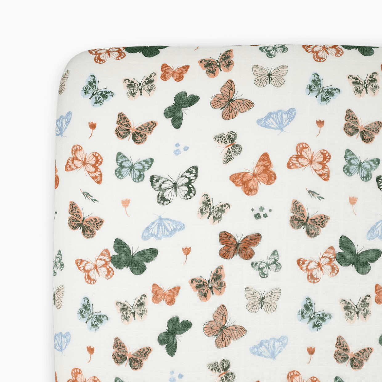 Little Unicorn Cotton Muslin Crib Sheet - Butterflies.
