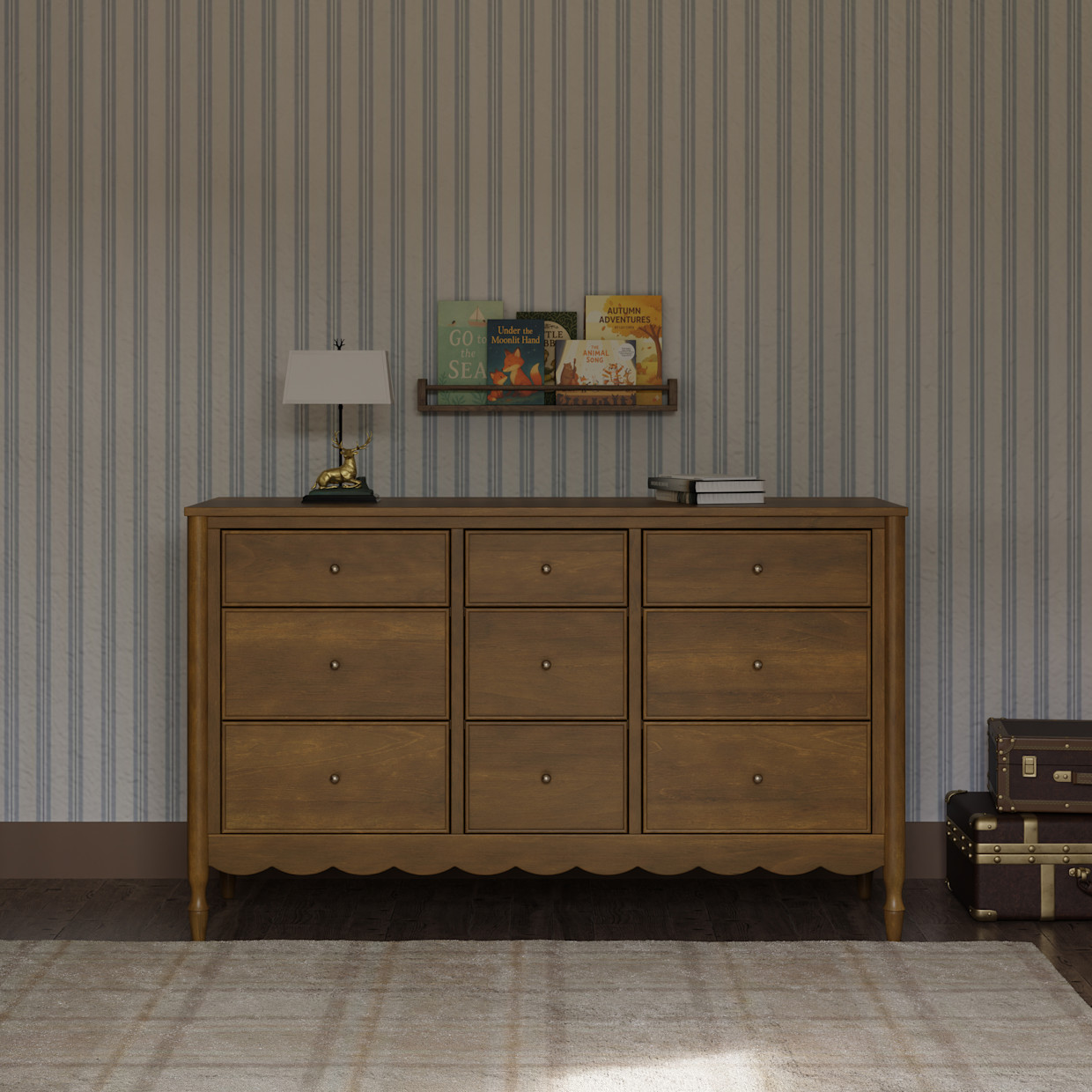 Namesake Ambrosia 9-Drawer Assembled Dresser - Natural Walnut.