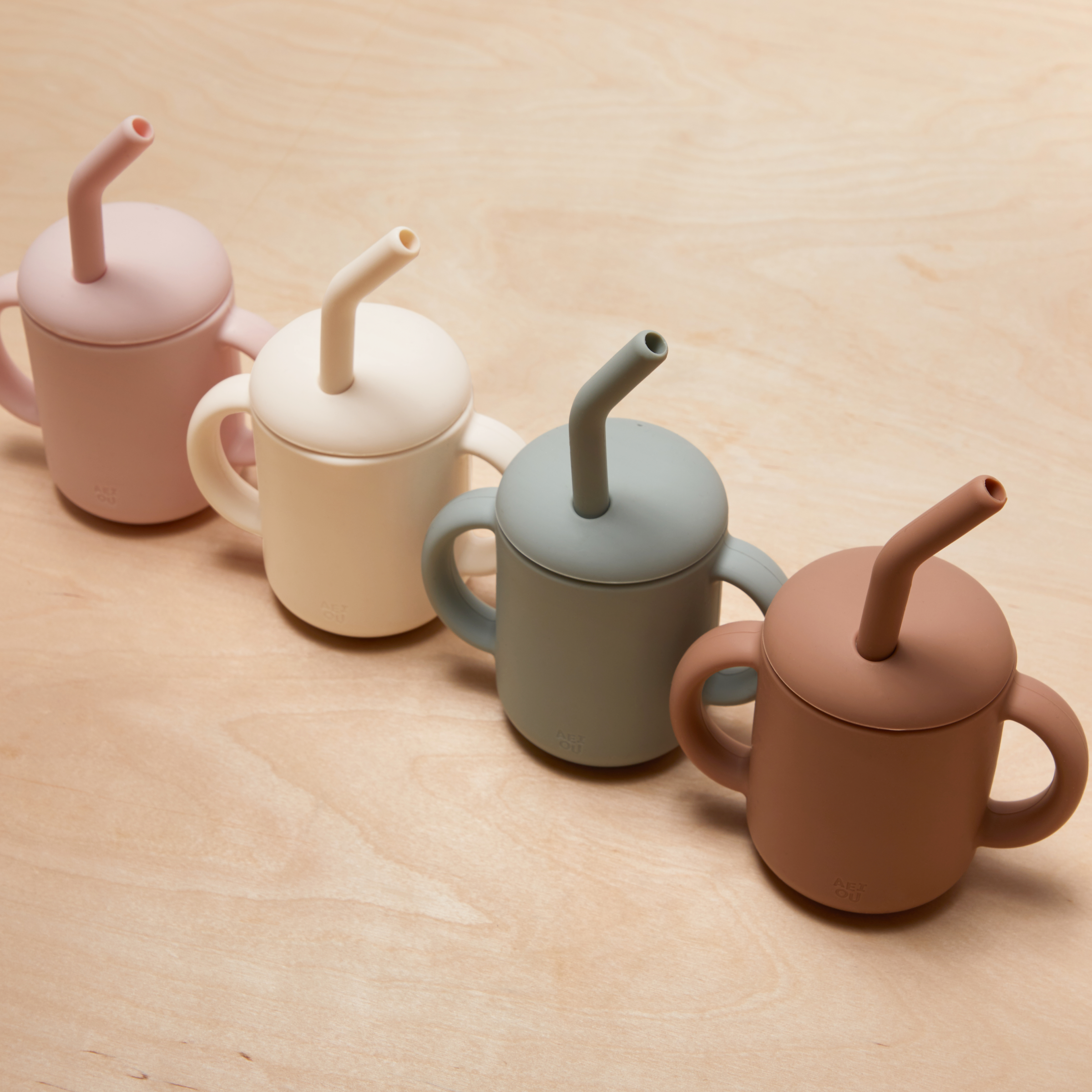 AEIOU Sippy Cup with Straw - Oat Milk.