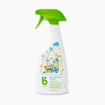 Babyganics Toy & Highchair Cleaner Spray, Fragrance Free, 17oz Spray Bottle, Made without ammonia, bleach, phosphates, phthalates or dyes, Pack of 2.