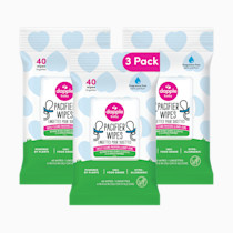 Dapple Pacifier Wipes, for Baby and Toddlers, Diaper Bag Essentials, Fragrance Free 40 Ct, Pack of 3