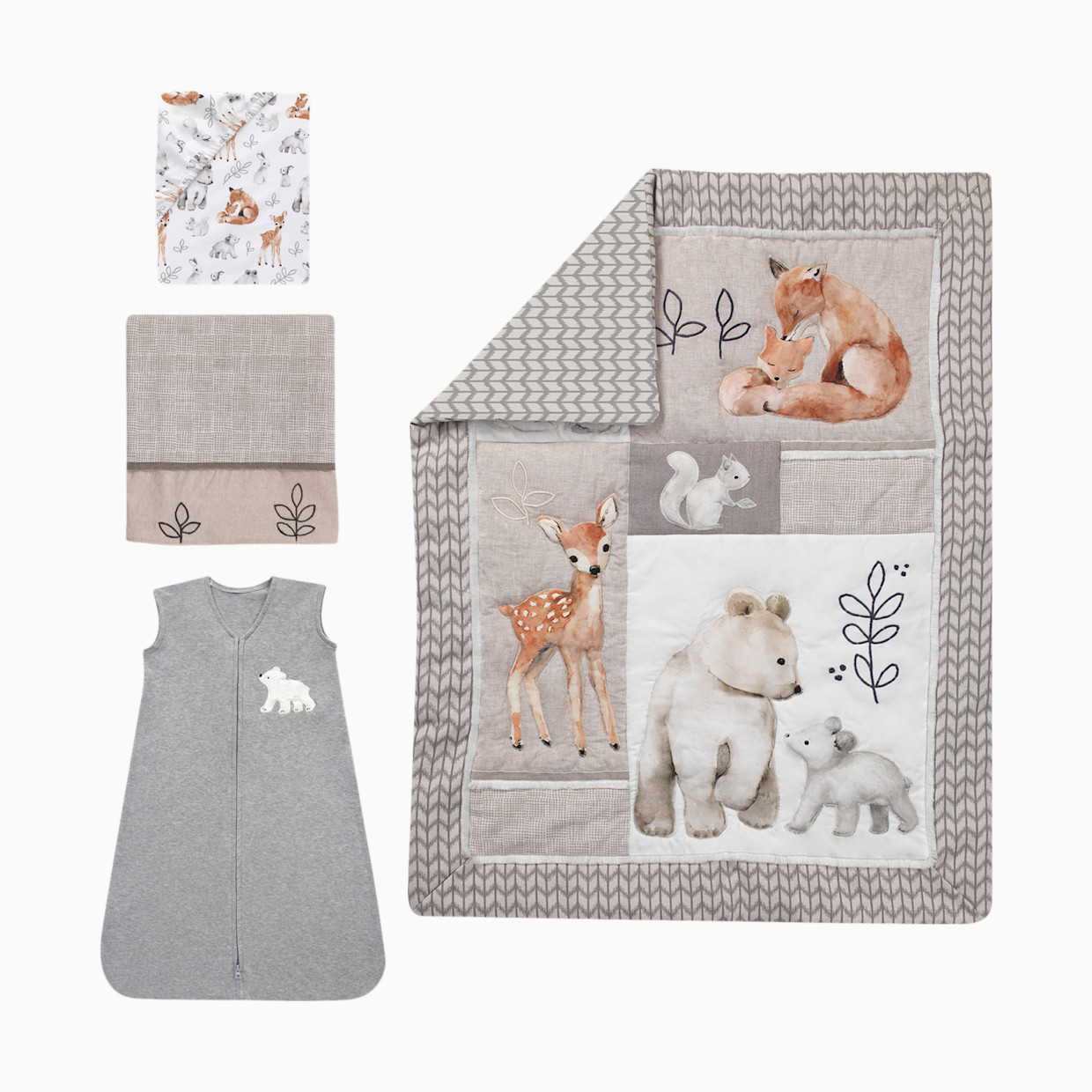 Lambs & Ivy 4-Piece Crib Bedding Set - Painted Forest.
