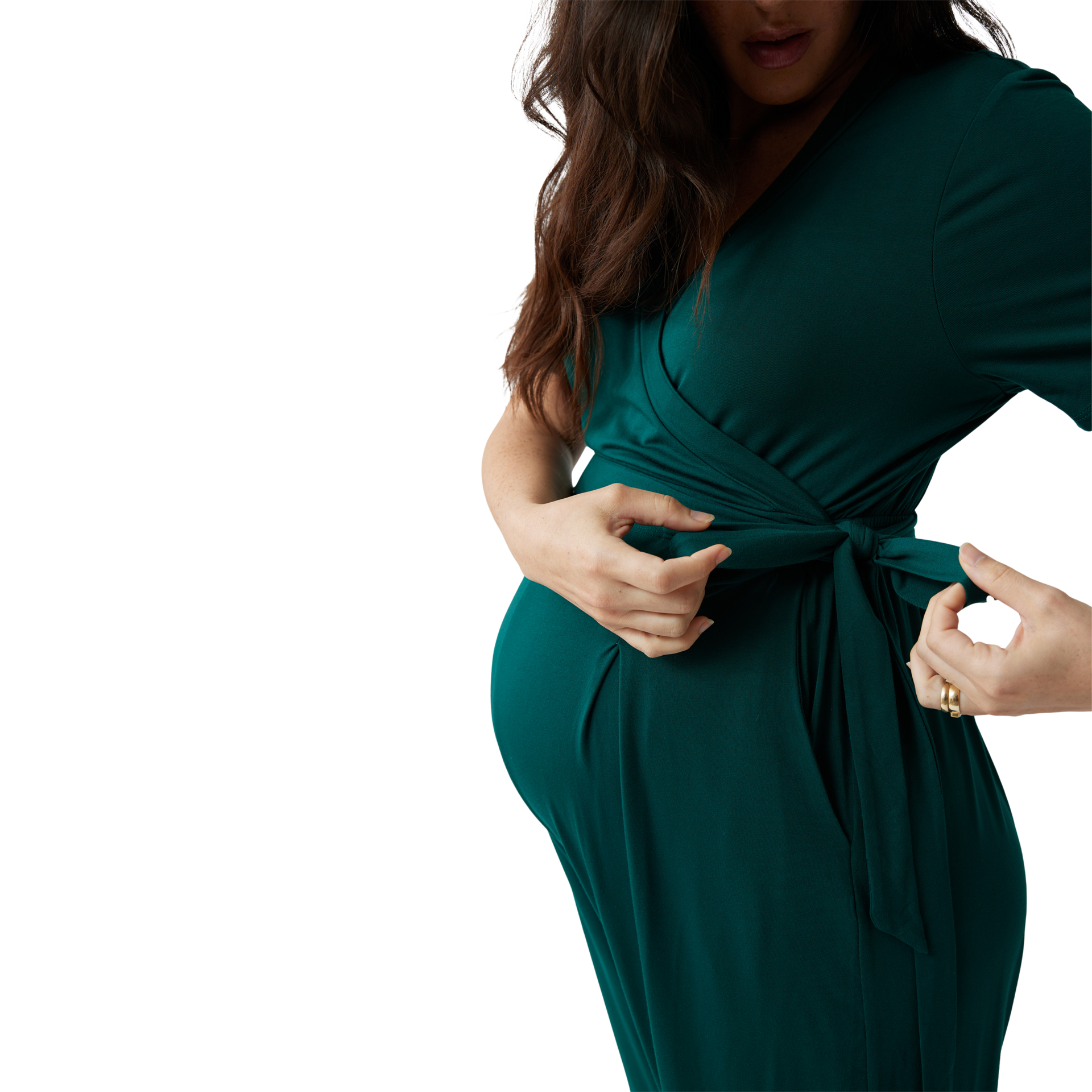 Ingrid and Isabel Everywhere Short Sleeve Jumpsuit - Botanical Green, M.