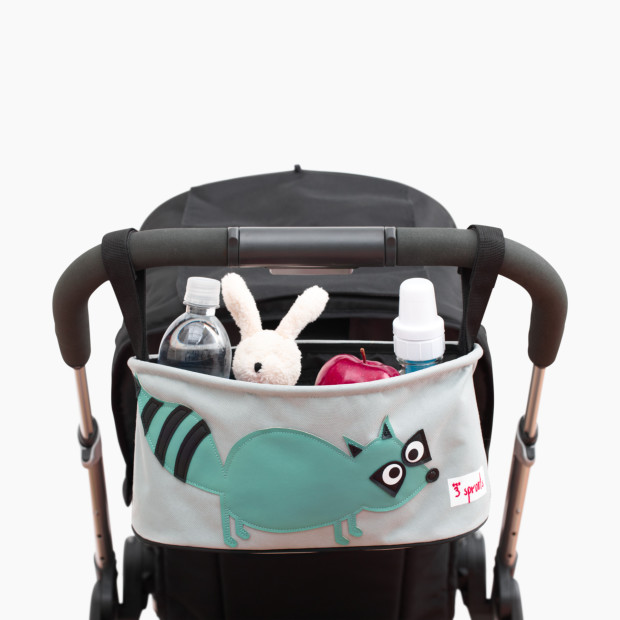 3 Sprouts Stroller Organizer - Teal Raccoon.